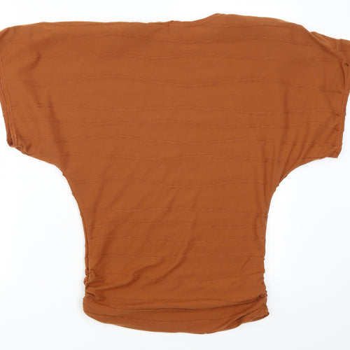 Purple Womens Brown   Basic T-Shirt Size 10