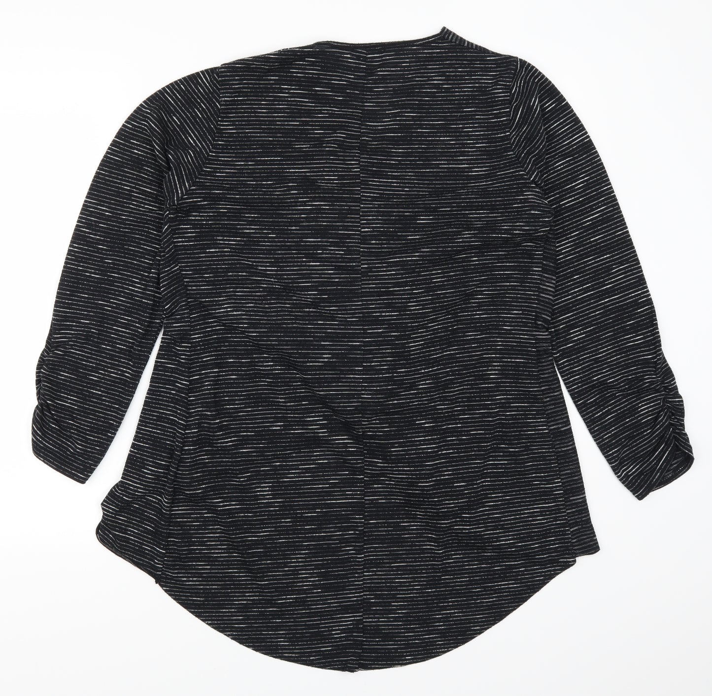 Quiz Womens Black Striped  Basic T-Shirt Size 18