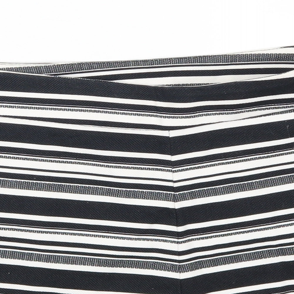 Papaya Womens Black Striped  Mom Shorts Size 12