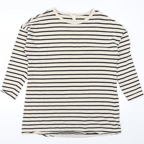 H&M Womens Beige Striped  T-Shirt Dress  Size M  - Sweater Dress