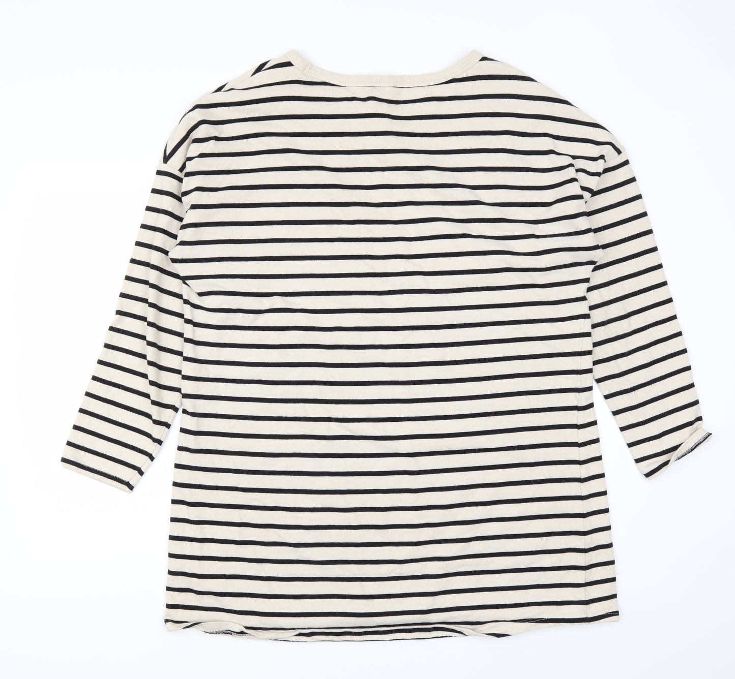 H&M Womens Beige Striped  T-Shirt Dress  Size M  - Sweater Dress