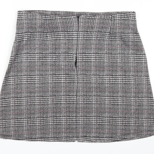 Dorothy Perkins Womens Grey Houndstooth  A-Line Skirt Size 12