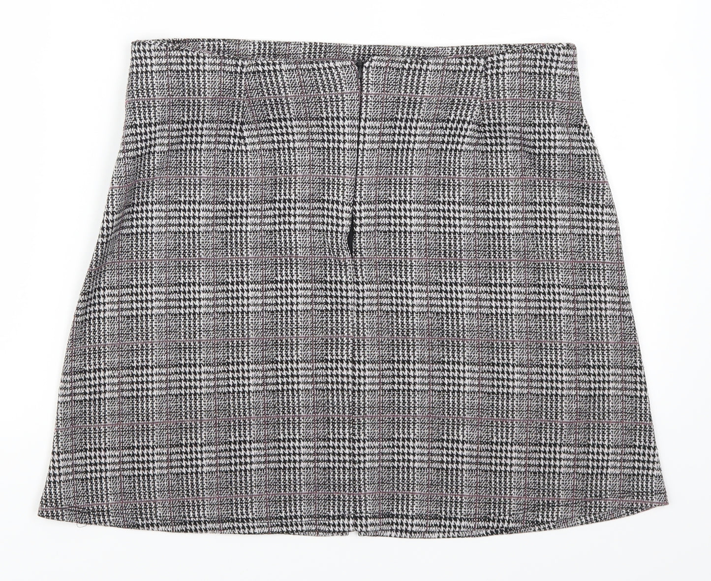 Dorothy Perkins Womens Grey Houndstooth  A-Line Skirt Size 12