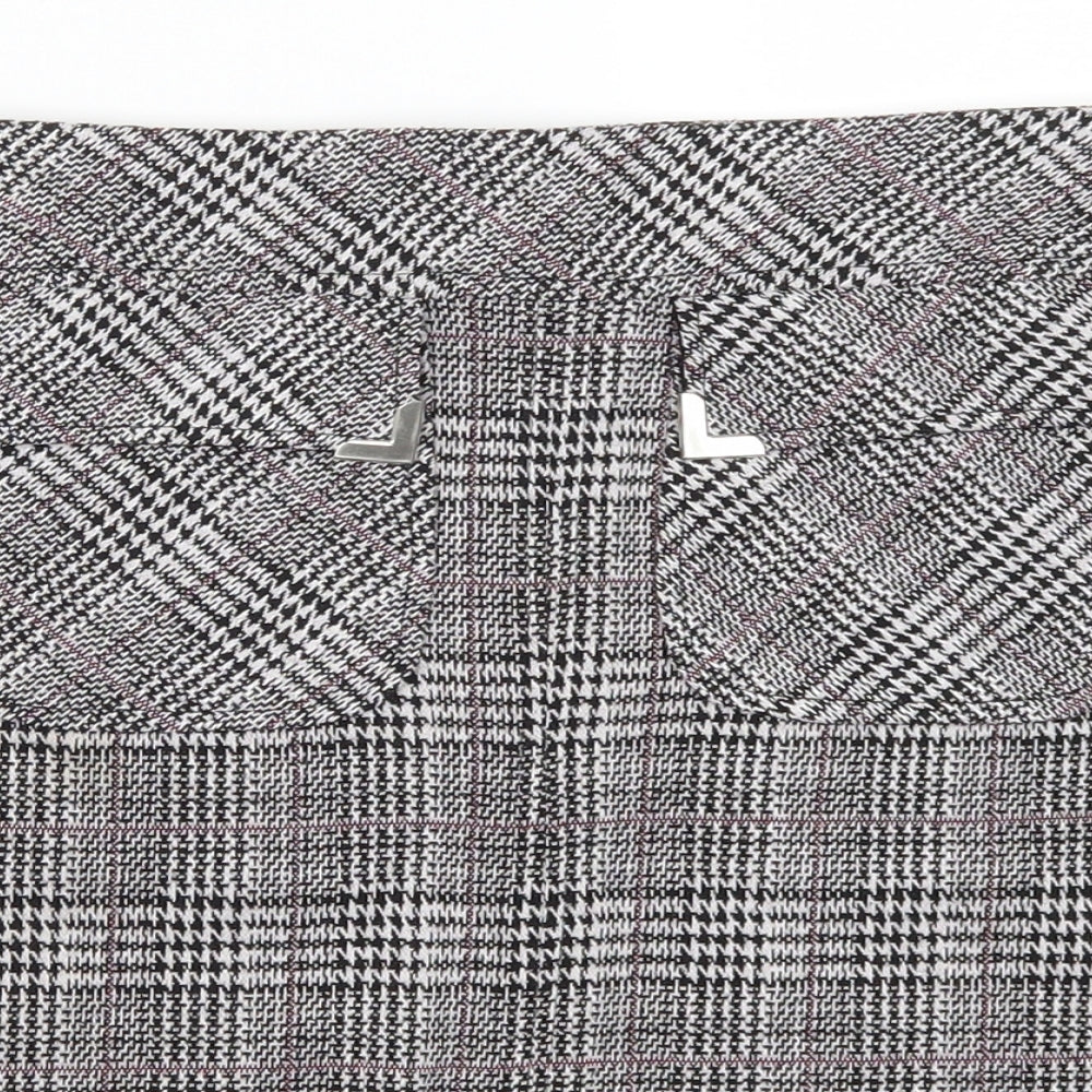 Dorothy Perkins Womens Grey Houndstooth  A-Line Skirt Size 12