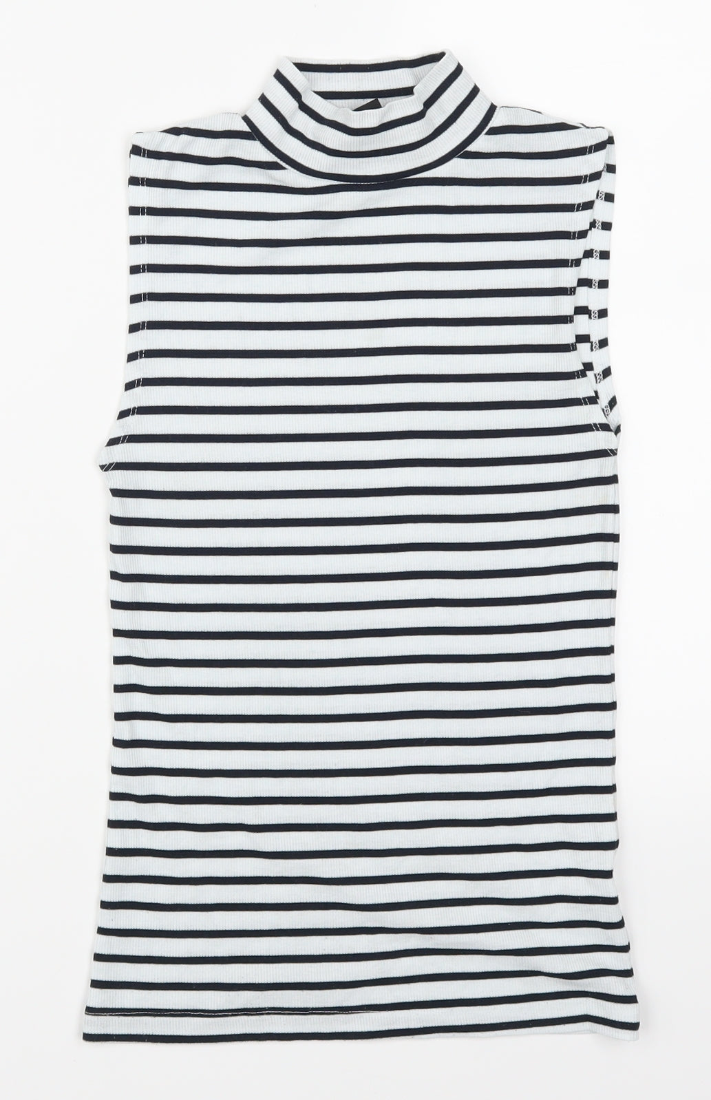 Atmosphere Womens White Striped  Basic Tank Size 8