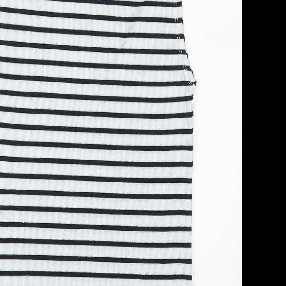 Atmosphere Womens White Striped  Basic Tank Size 8