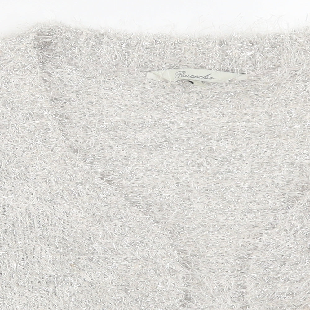 Peacocks Womens Silver   Cardigan Jumper Size L