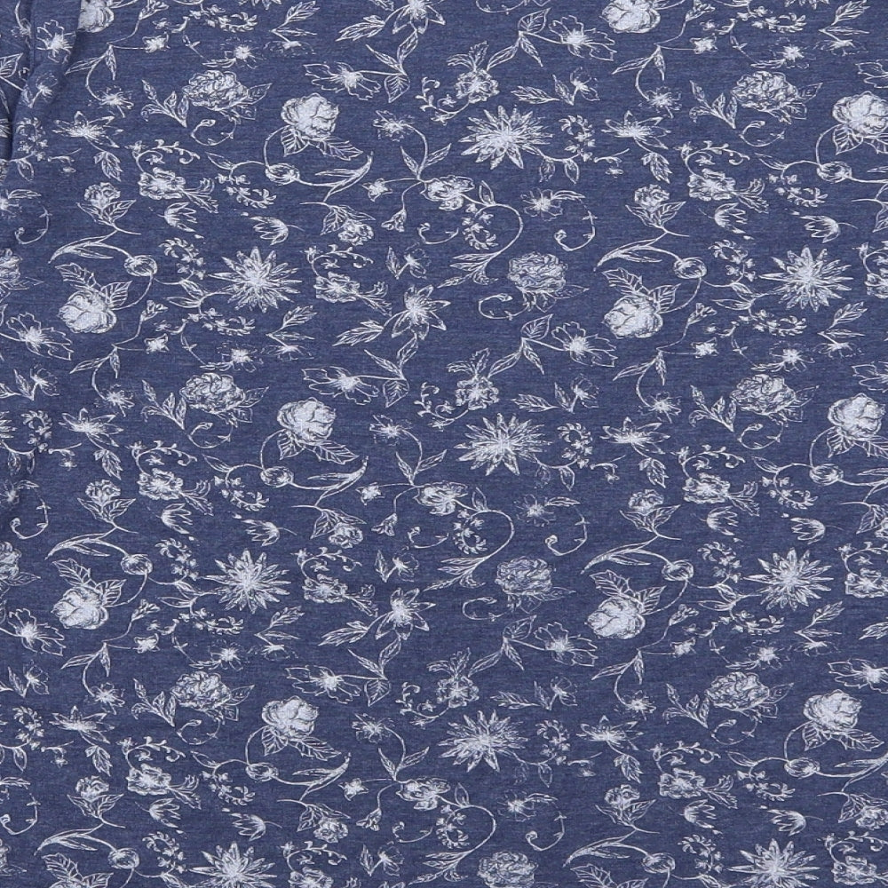 BHS Womens Blue Floral  Basic T-Shirt Size 16