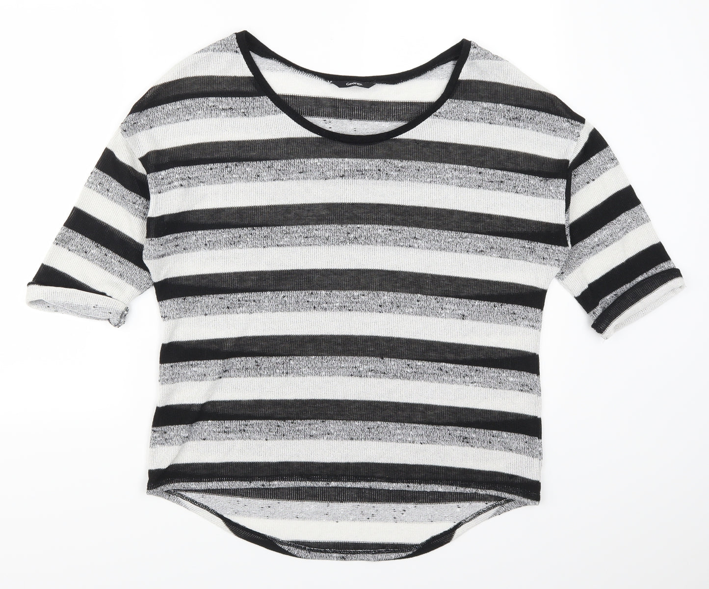 George Womens Grey Striped  Basic T-Shirt Size 16