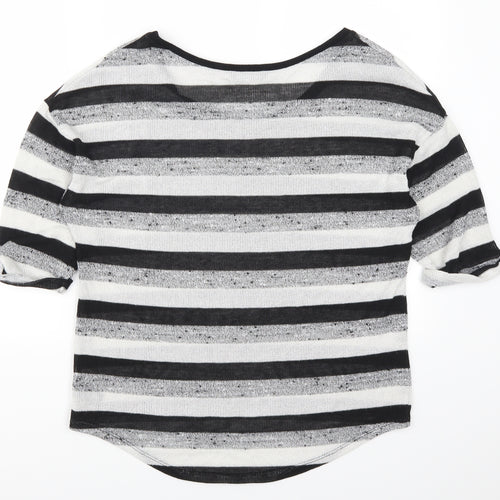 George Womens Grey Striped  Basic T-Shirt Size 16