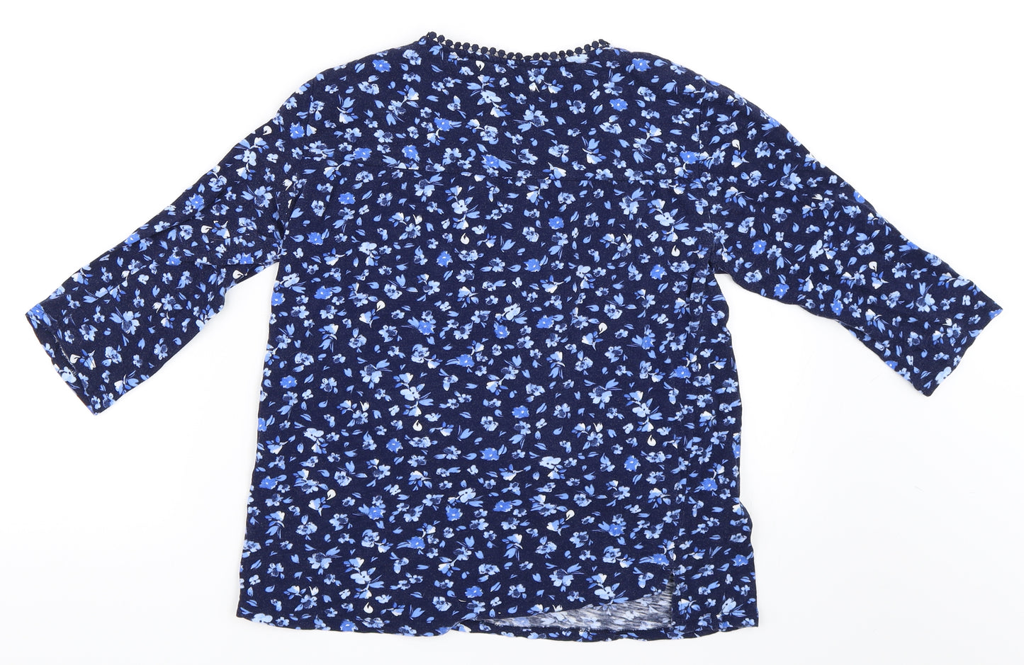 George Womens Blue Floral  Basic T-Shirt Size 10