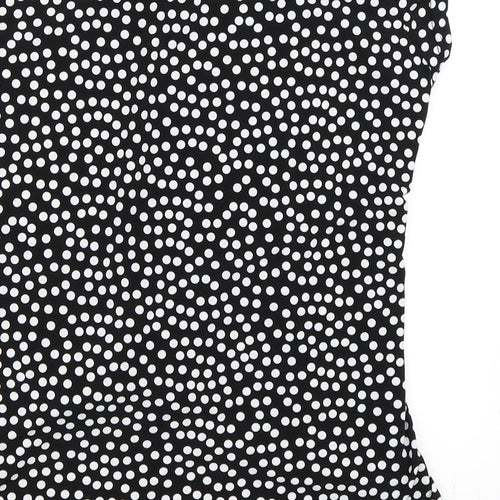 Simon Jeffrey Womens Beige Polka Dot  Basic T-Shirt Size 14