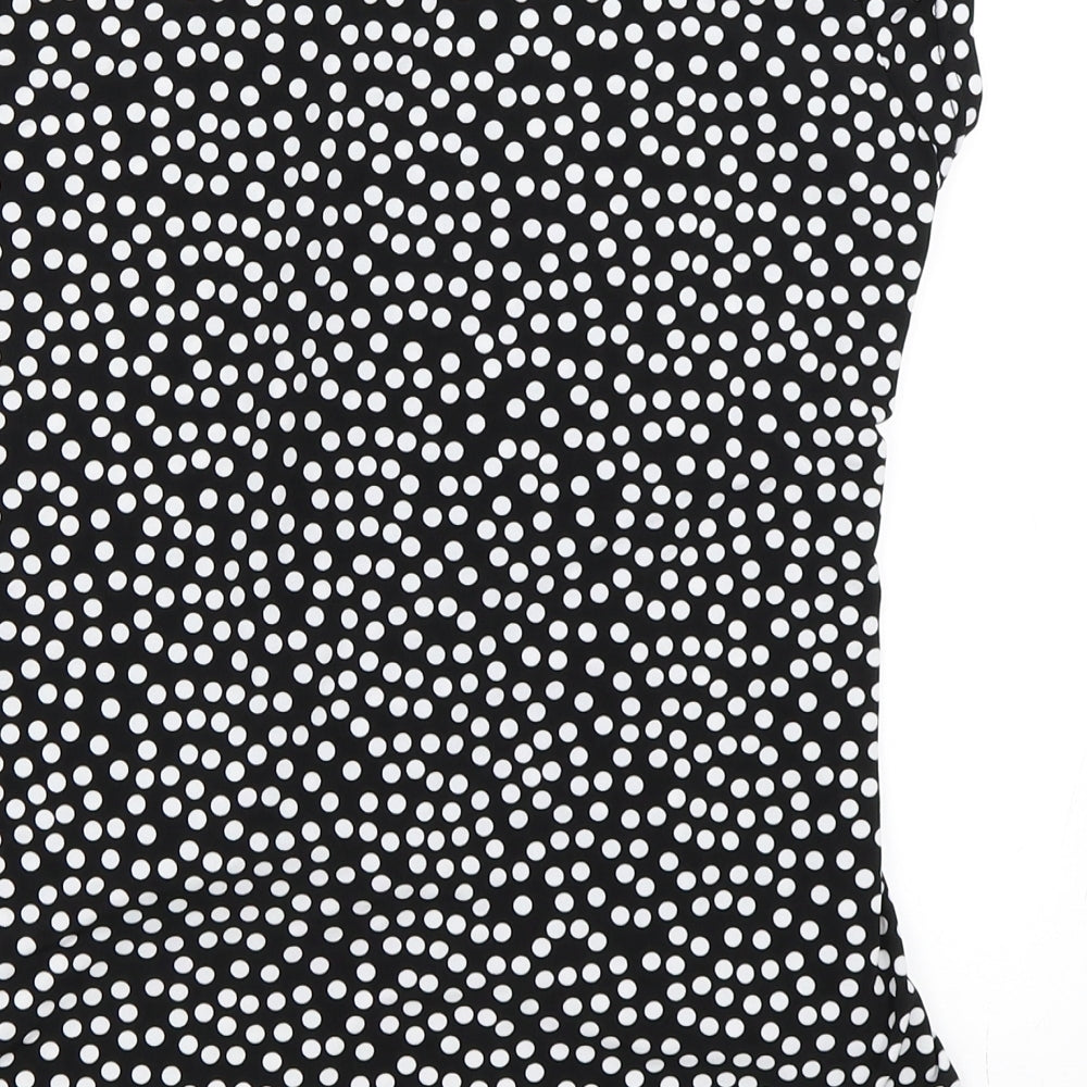 Simon Jeffrey Womens Beige Polka Dot  Basic T-Shirt Size 14
