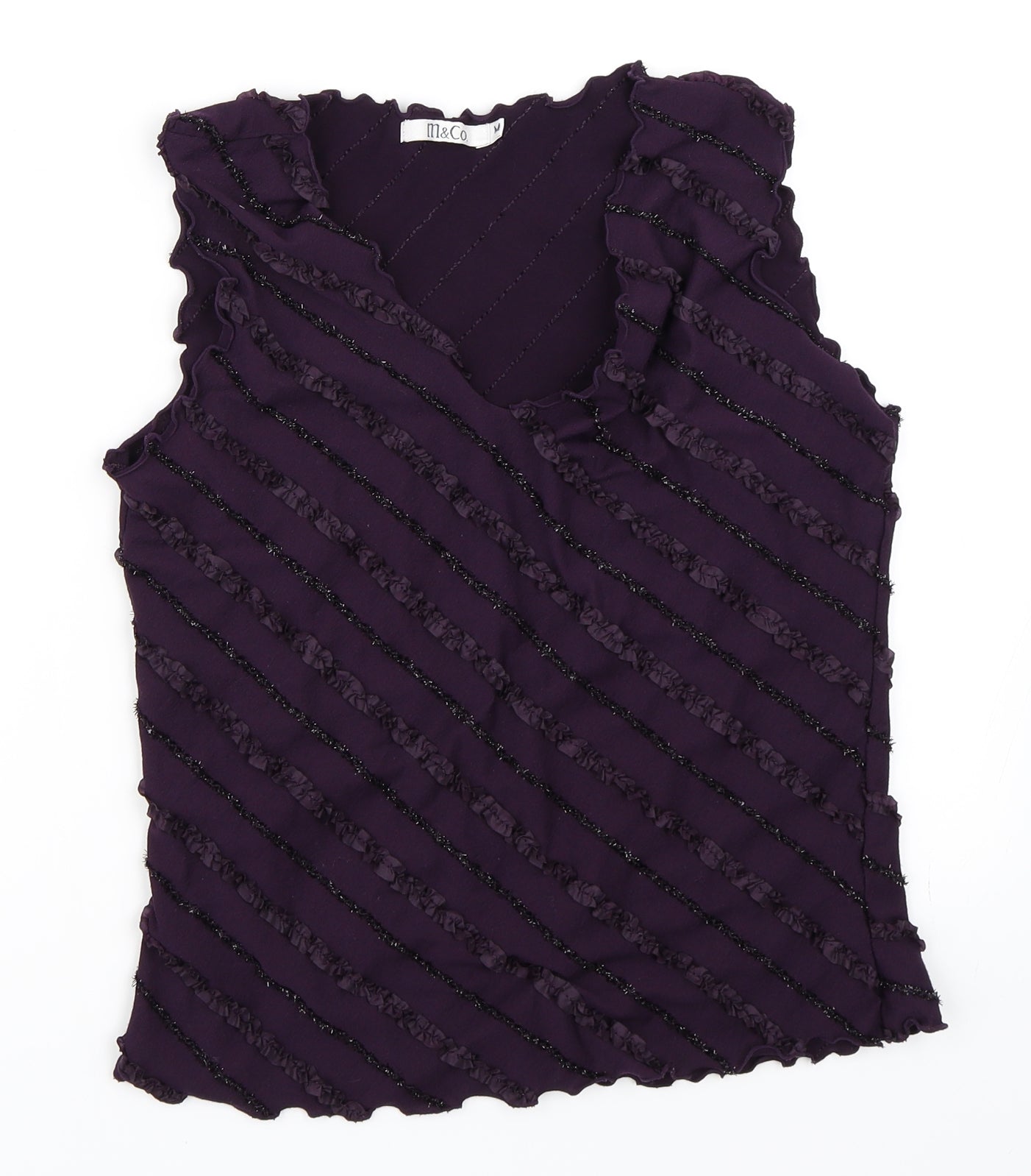 M&Co Womens Purple   Basic Blouse Size M