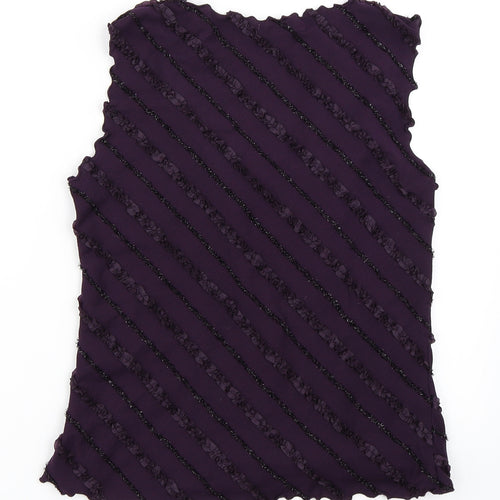 M&Co Womens Purple   Basic Blouse Size M