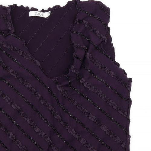 M&Co Womens Purple   Basic Blouse Size M