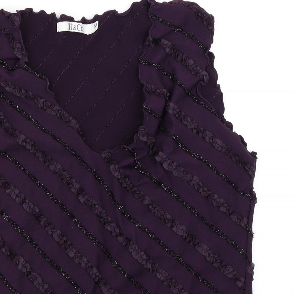 M&Co Womens Purple   Basic Blouse Size M