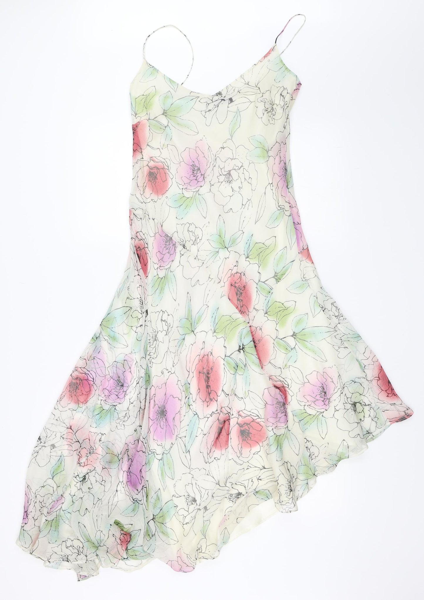Debut Womens Ivory Floral  Slip Dress  Size 12