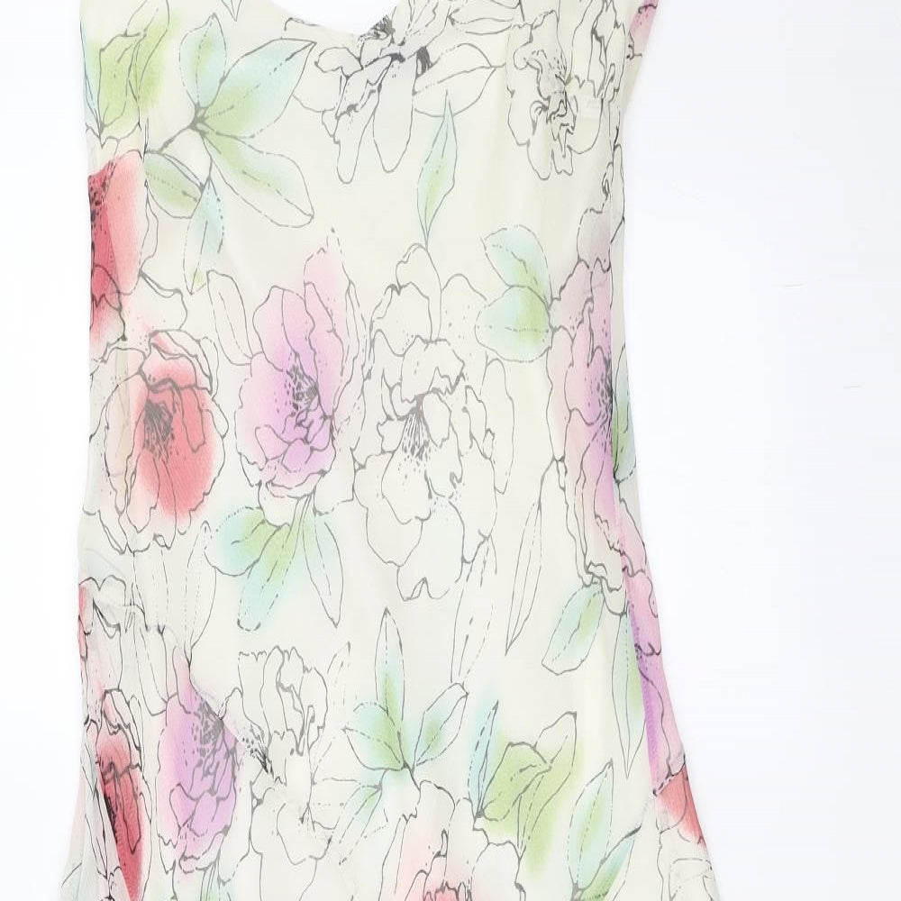 Debut Womens Ivory Floral  Slip Dress  Size 12