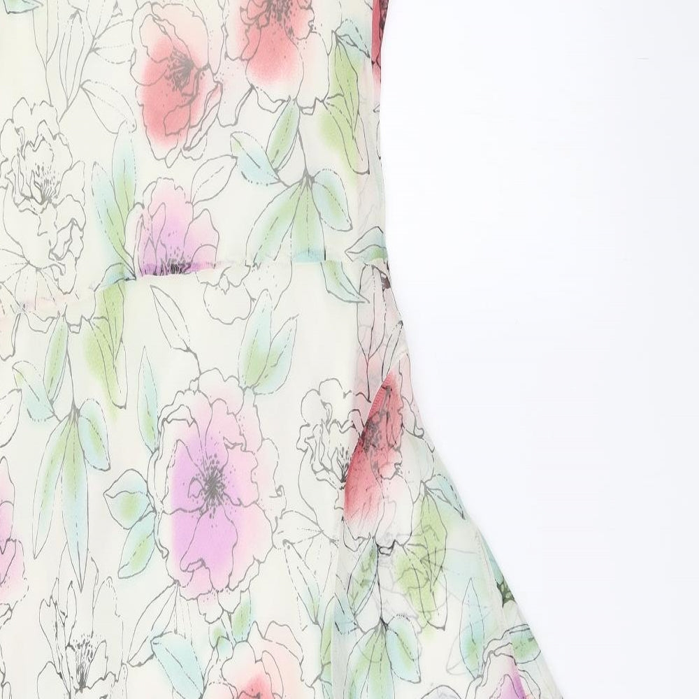 Debut Womens Ivory Floral  Slip Dress  Size 12