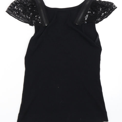 Idol Womens Black   Basic T-Shirt Size 12