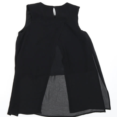 H&M Girls Black   Basic Blouse Size 8-9 Years