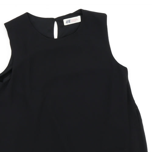 H&M Girls Black   Basic Blouse Size 8-9 Years