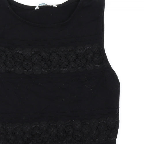 AMARANTO Womens Black   Basic Tank Size 12