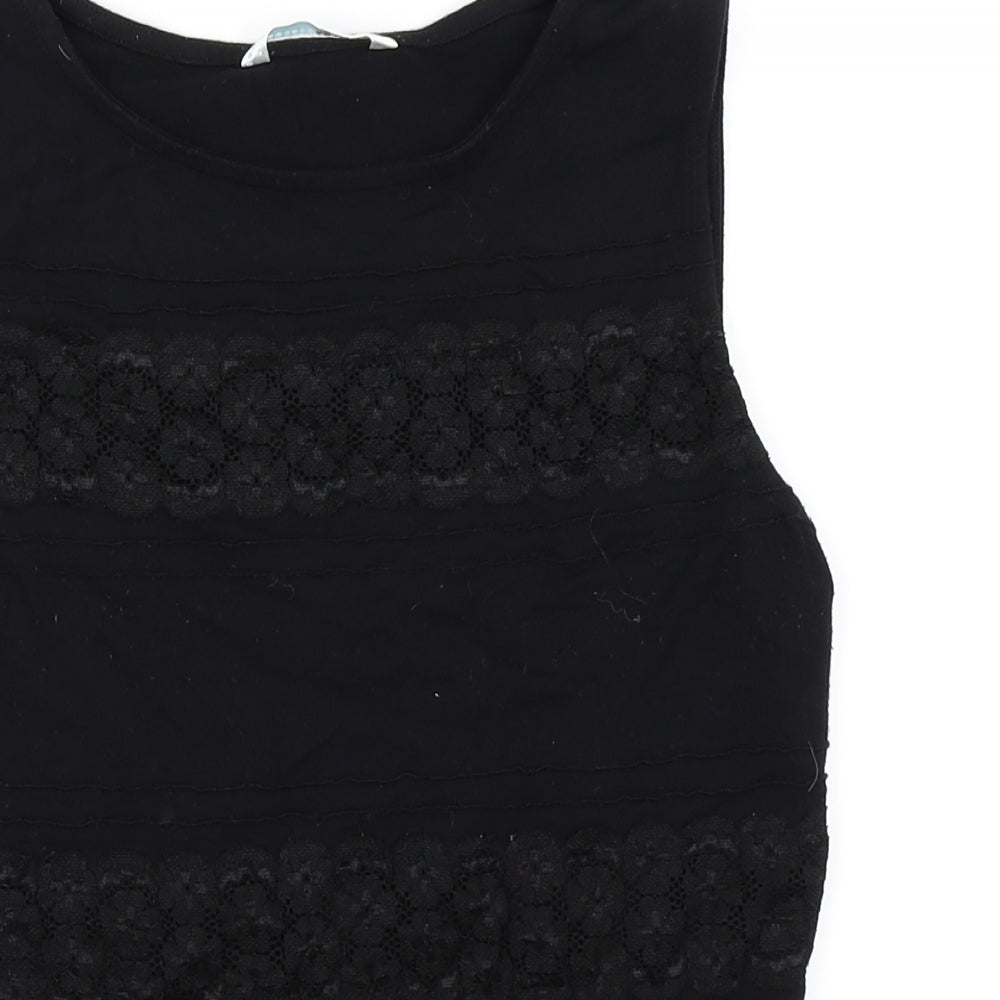 AMARANTO Womens Black   Basic Tank Size 12