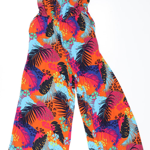 George Womens Orange Floral  Jumpsuit One-Piece Size XS