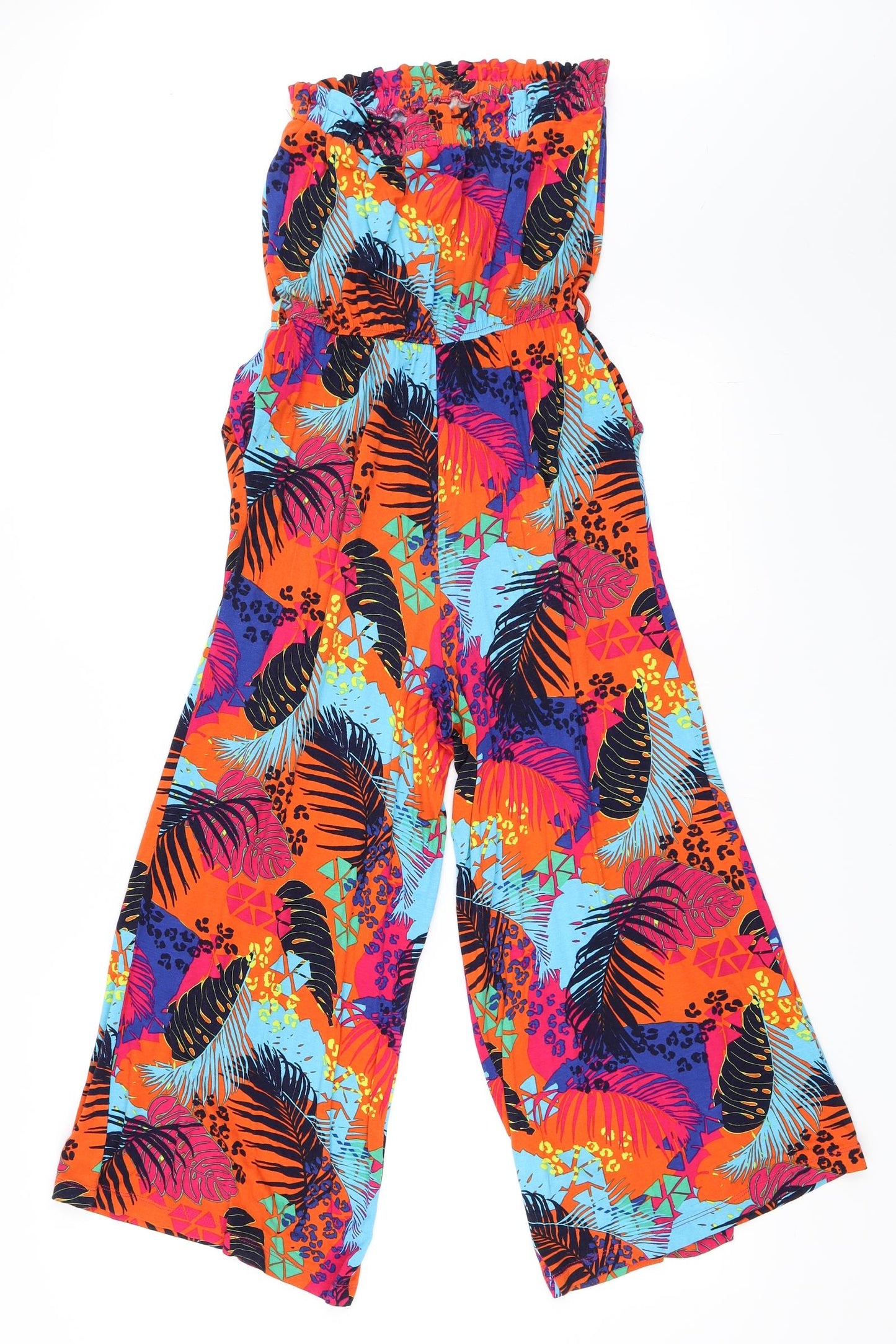 George Womens Orange Floral  Jumpsuit One-Piece Size XS