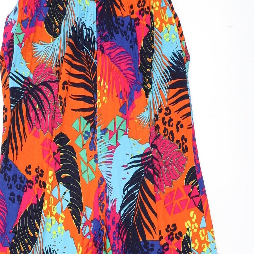 George Womens Orange Floral  Jumpsuit One-Piece Size XS