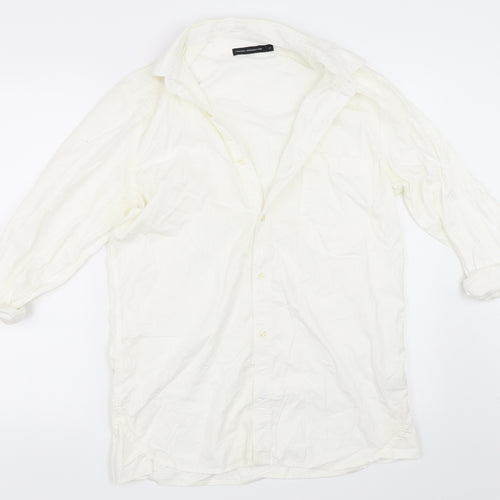 French Connection Mens White    Button-Up Size M