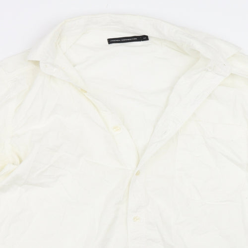French Connection Mens White    Button-Up Size M