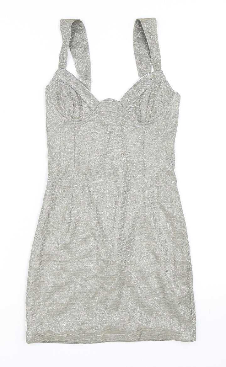 Femme Luxe Womens Gold Bodycon Size 6