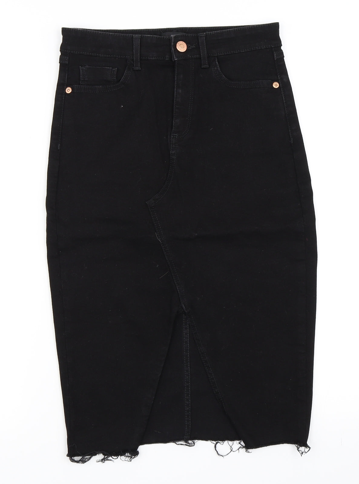 River Island Womens Black  Denim Straight & Pencil Skirt Size 8