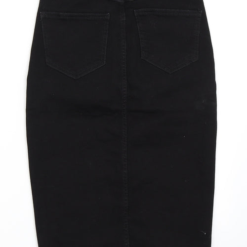 River Island Womens Black  Denim Straight & Pencil Skirt Size 8