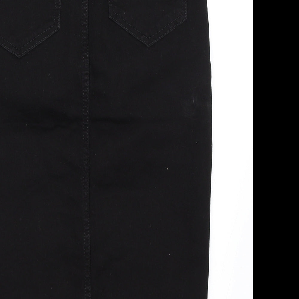 River Island Womens Black  Denim Straight & Pencil Skirt Size 8