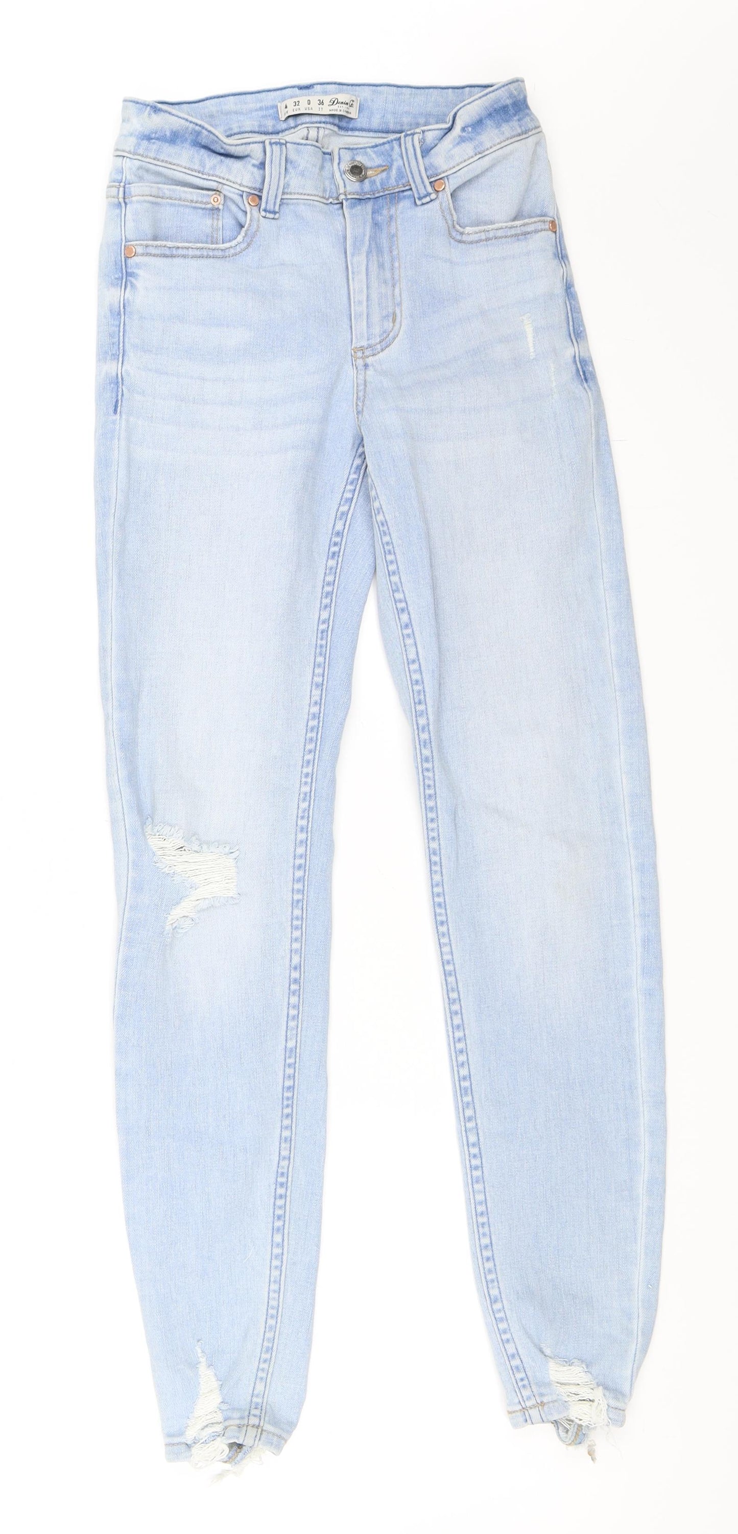 Primark Womens Blue  Denim Skinny Jeans Size 4 L28 in