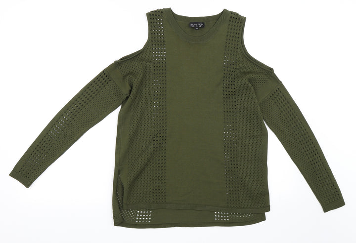 Topshop Womens Green Pullover Jumper Size 10