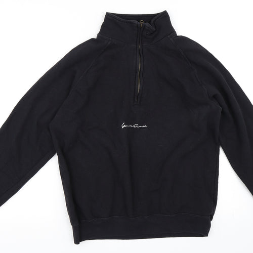 Yae Mens Black   Henley Sweatshirt Size M