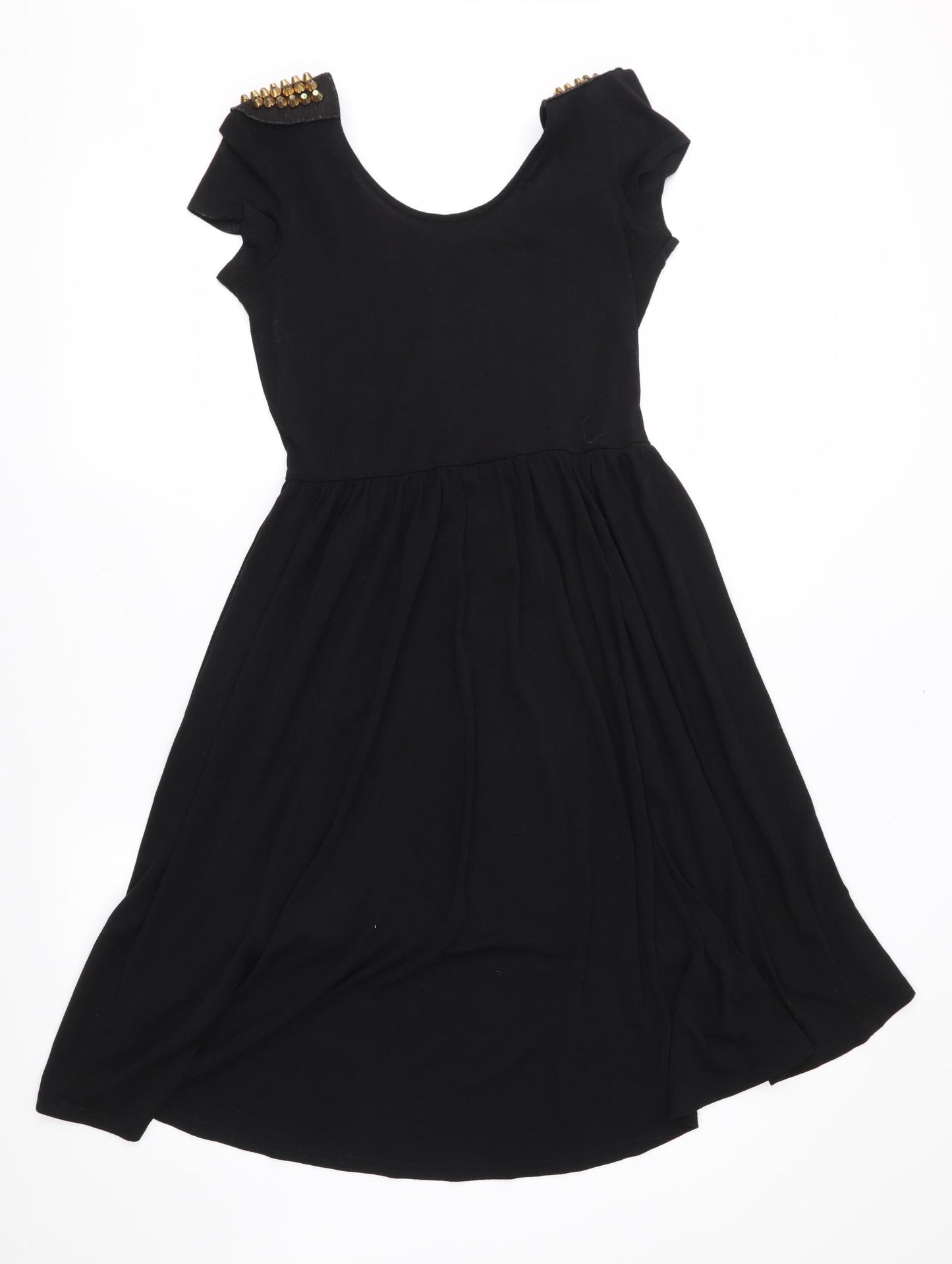 Kiah Womens Black  Jersey Fit & Flare  Size 10