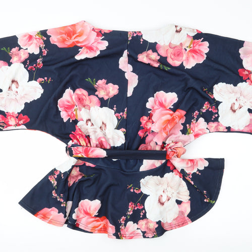 Quiz Womens Black Floral  Basic Blouse Size 16