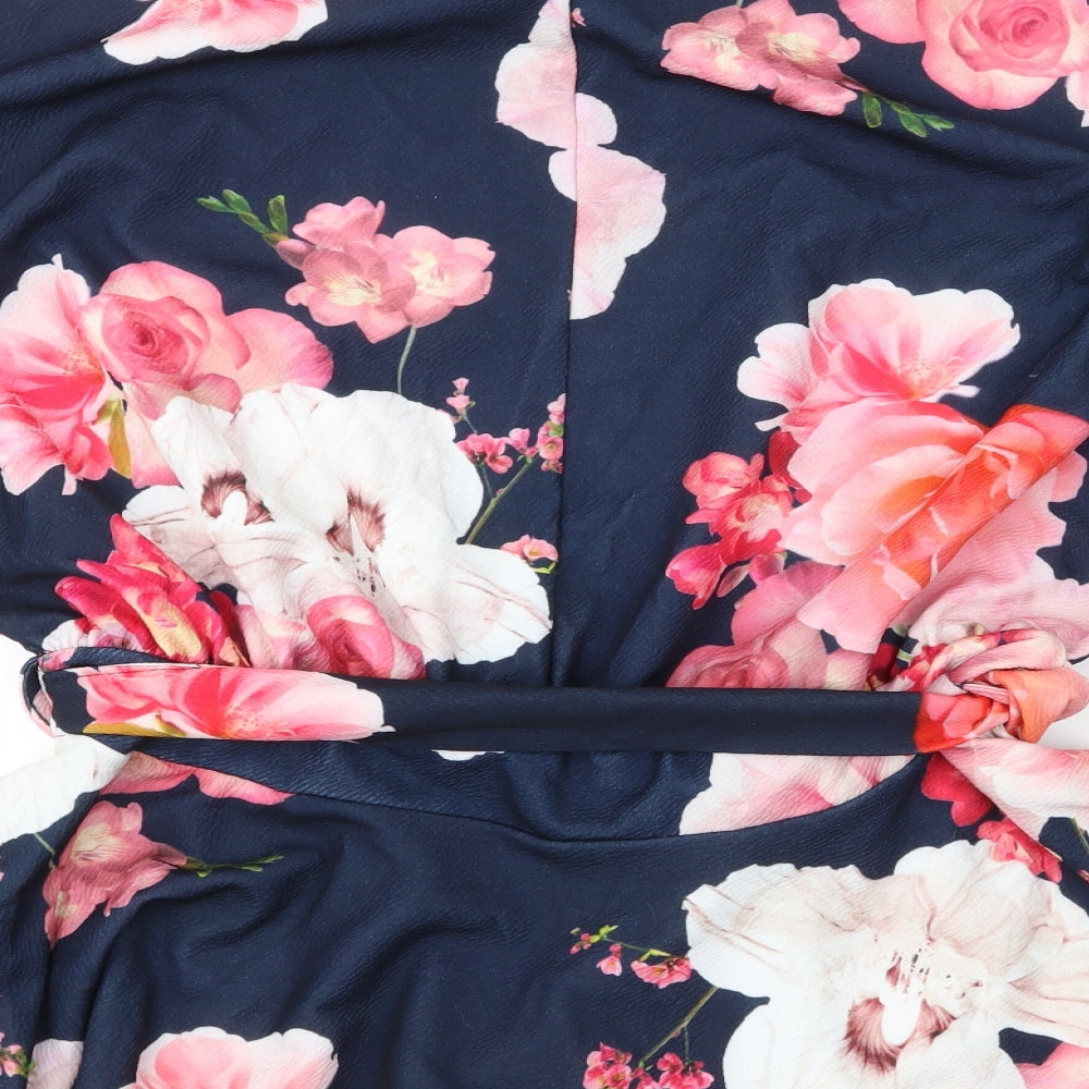 Quiz Womens Black Floral  Basic Blouse Size 16
