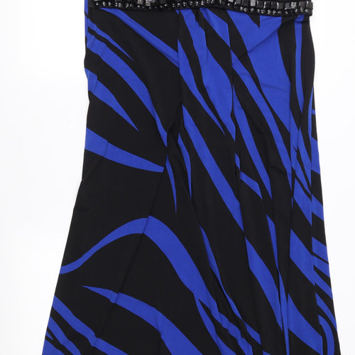 Javid Womens Black Geometric Jersey Maxi  Size 18