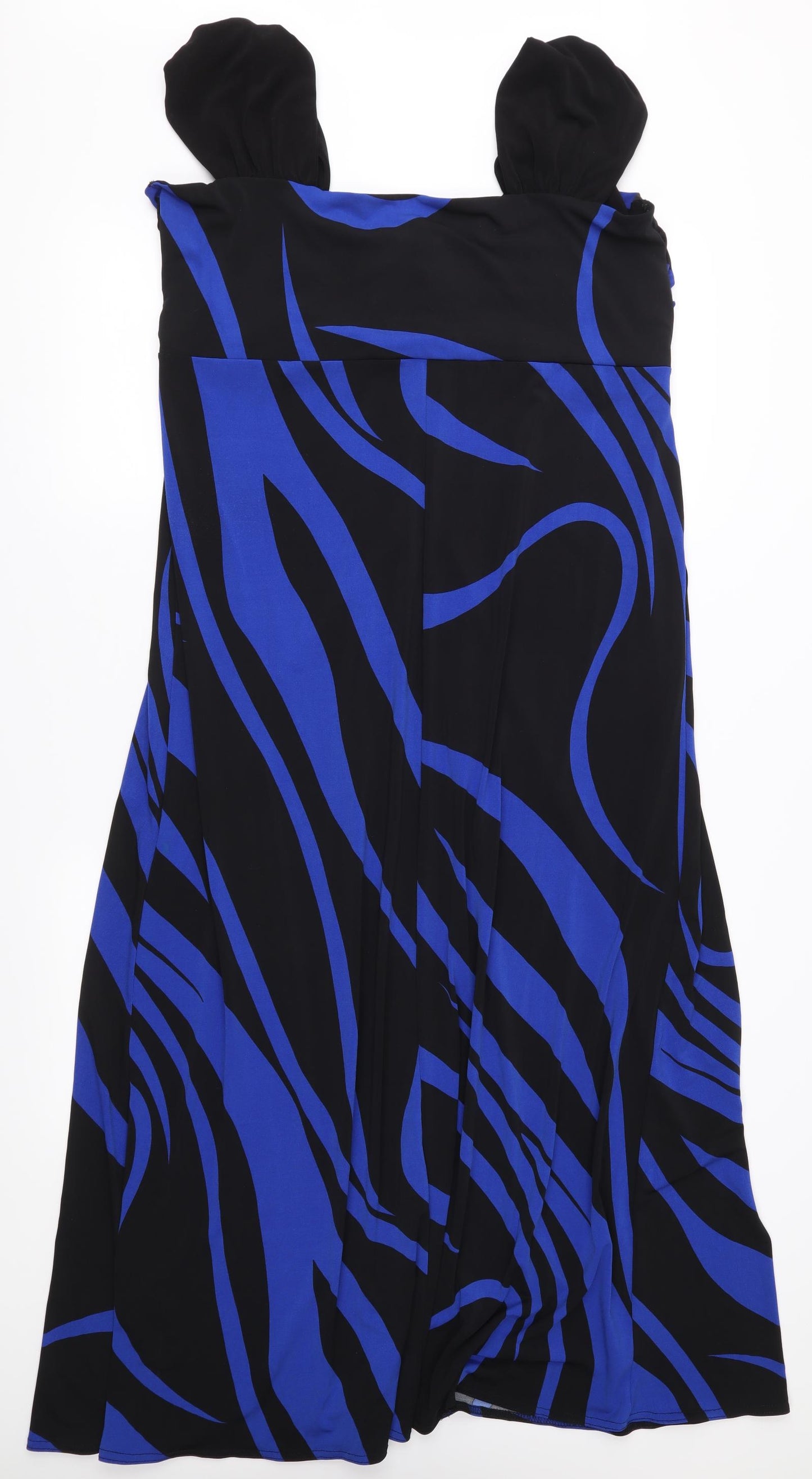 Javid Womens Black Geometric Jersey Maxi  Size 18