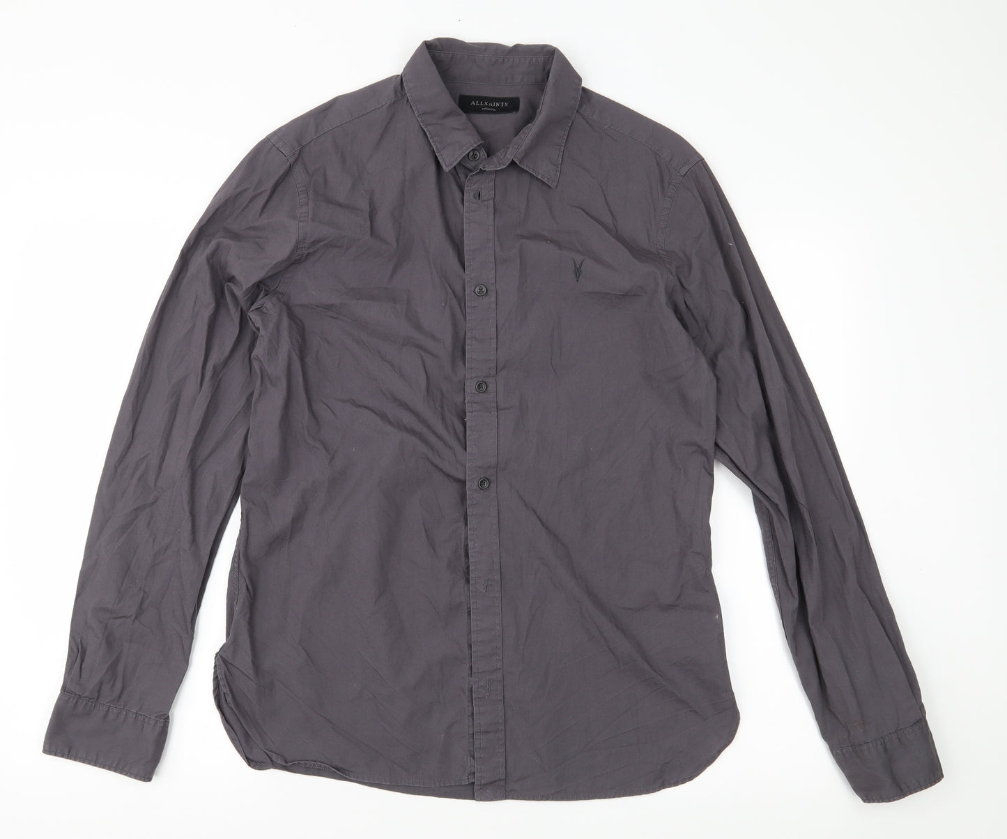 AllSaints Mens Grey    Button-Up Size M