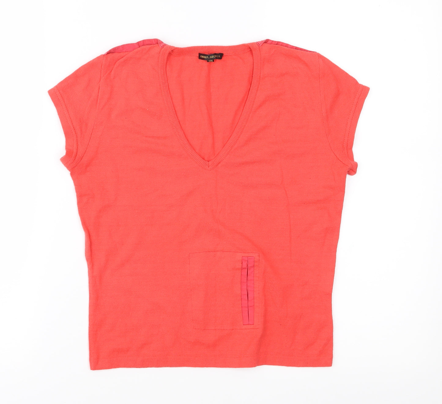 Amaya Arzuaga Womens Red  Jersey Basic T-Shirt Size 10