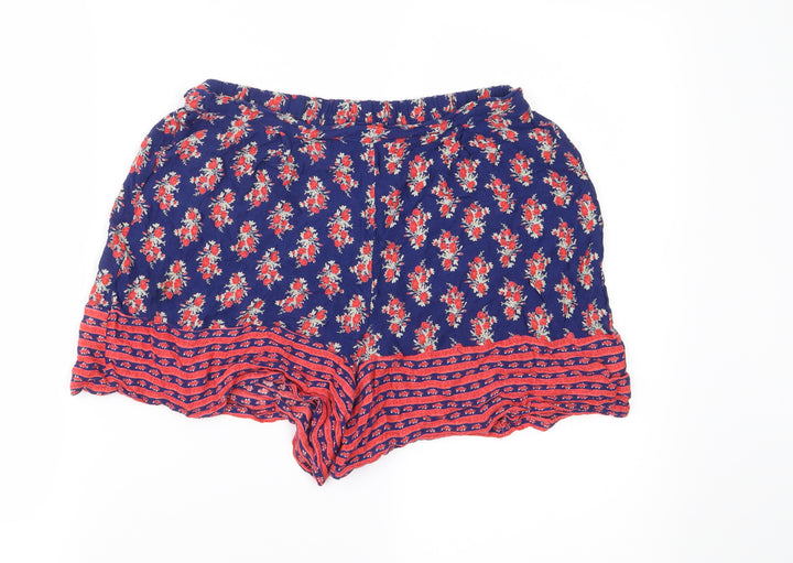 Boohoo Womens Blue Floral Shorts Size 8