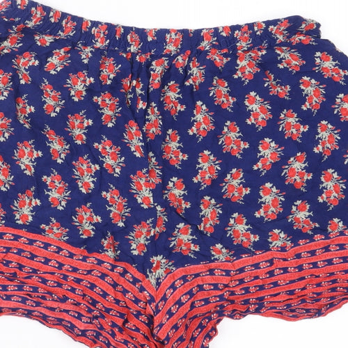 Boohoo Womens Blue Floral   Shorts Size 8